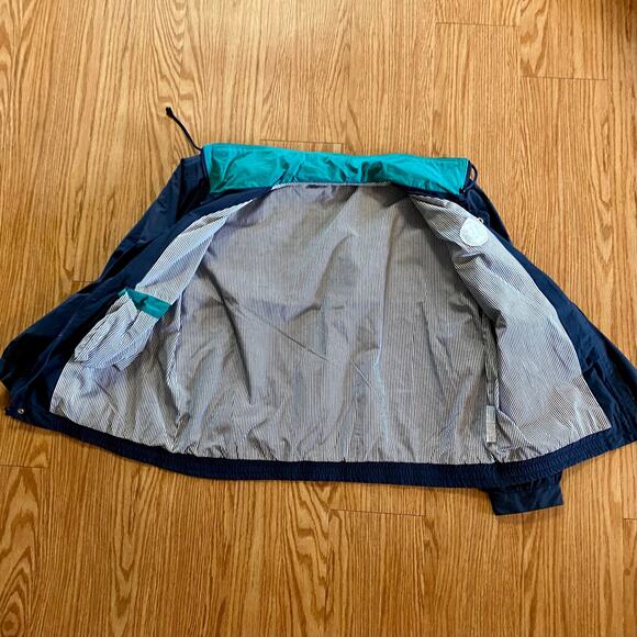 Castaways Vintage Blue Nautical Stripe Windbreaker Jacket Unisex Mens XLarge - Picture 9 of 16